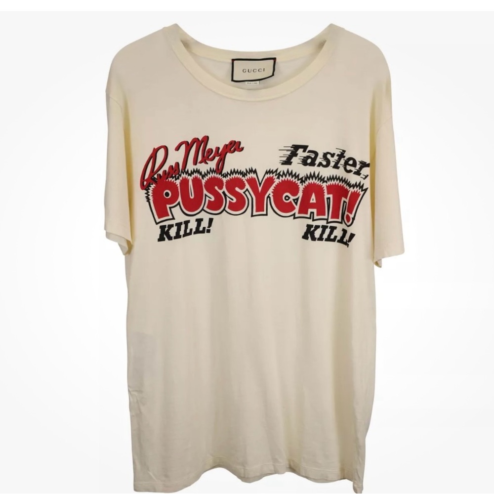 Gucci Cream Graphic T-Shirt - Rare